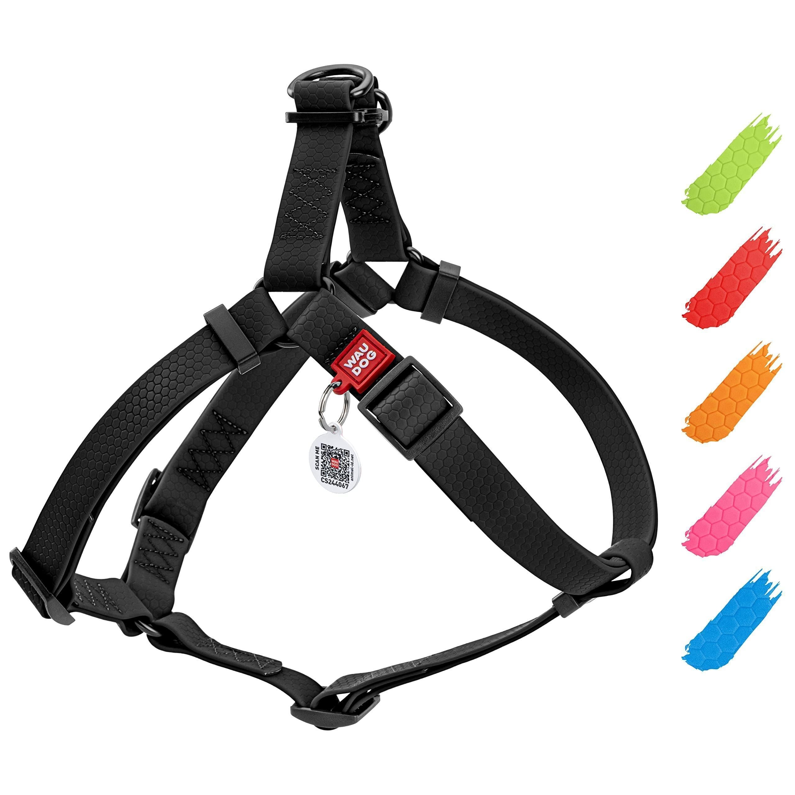 Water-Repellent Black Dog Harness S Size