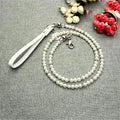 Luxury White Imitation Pearls Diamond Ball Pet Dog Chain Leash Walking Jogging Leads Leashes For Small Medium Size Dog Cat Lead CobraDobra