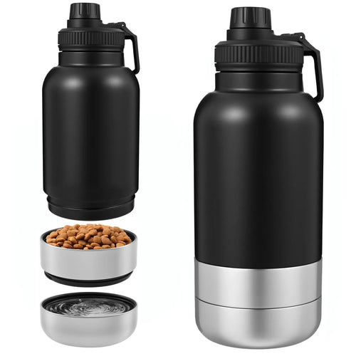 32 oz Capacity Portable Dog Water Bottle 3 in 1 Leak Proof Dog Travel Water Bottle with 2 Detachable Bowls for Walking Hiking CobraDobra