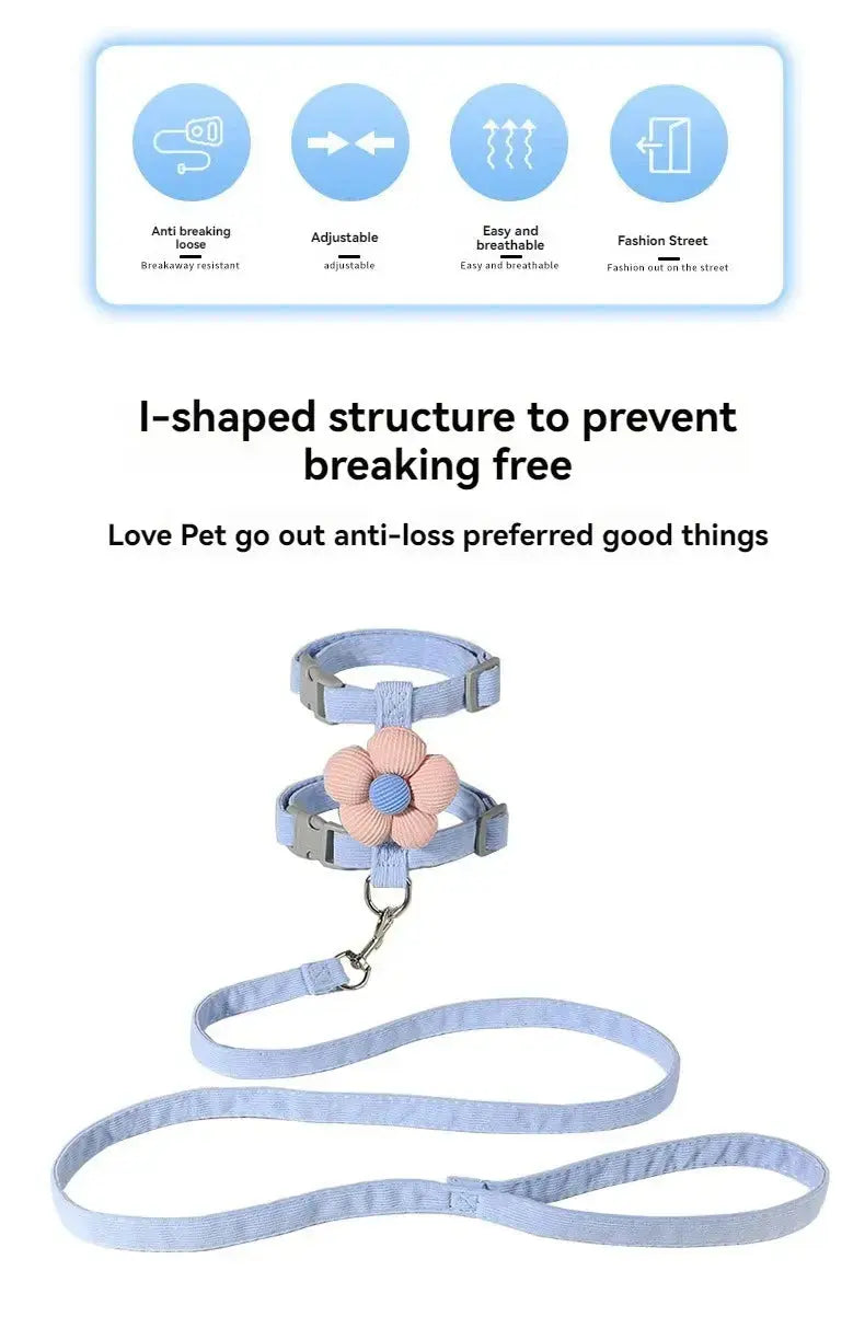 Cat Harness and Leash Sets Adjustable Dog Harness for Small Dog Leash Breashable Pet Harness Out Walking Dog Strap CobraDobra