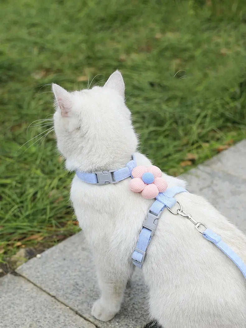 Cat Harness and Leash Sets Adjustable Dog Harness for Small Dog Leash Breashable Pet Harness Out Walking Dog Strap CobraDobra