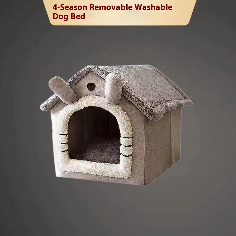 All Season Dog House Style Bed - Removable Washable CobraDobra