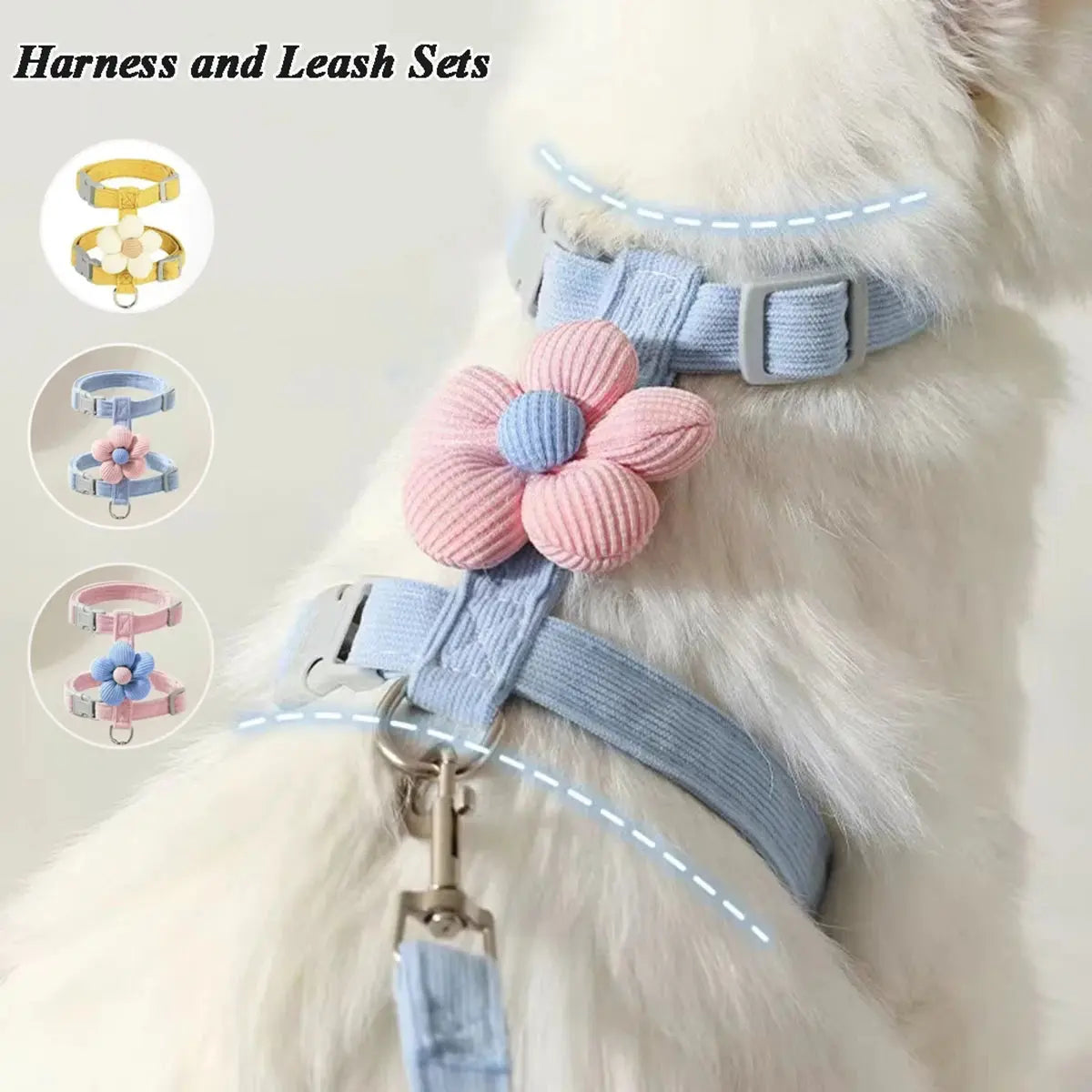 Cat Harness and Leash Sets Adjustable Dog Harness for Small Dog Leash Breashable Pet Harness Out Walking Dog Strap CobraDobra