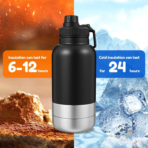 32 oz Capacity Portable Dog Water Bottle 3 in 1 Leak Proof Dog Travel Water Bottle with 2 Detachable Bowls for Walking Hiking CobraDobra