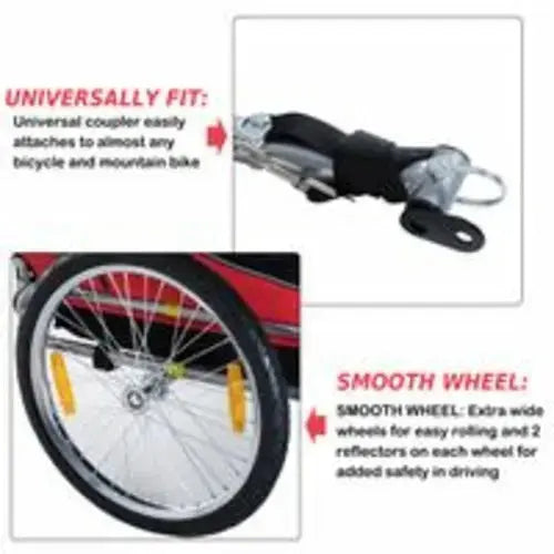PawHut Foldable Pet Bike Trailer Dog Cat Travel Bicycle Carrier, Red CobraDobra