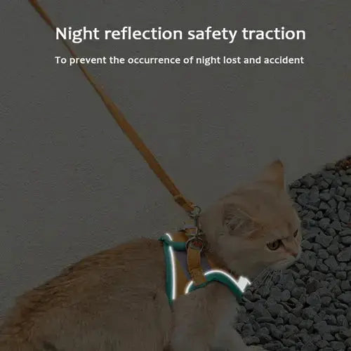 Adjustable Cat Harness With Leash Set Reflective Vest Pet Harnesses CobraDobra
